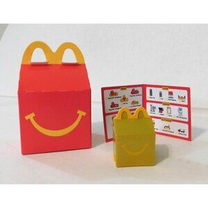 McDonalds Mini Gold Happy Meal Box Shrunken Toy Stickers Checklist